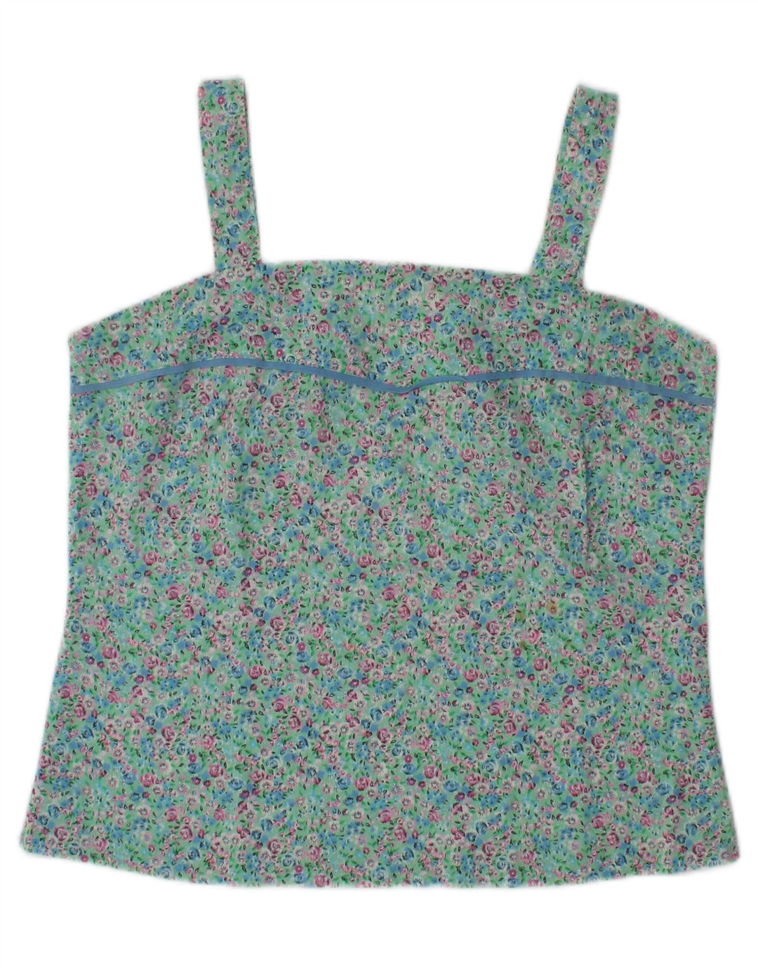 Vintage Dame Cami Top UK 10 Small Turkis Floral