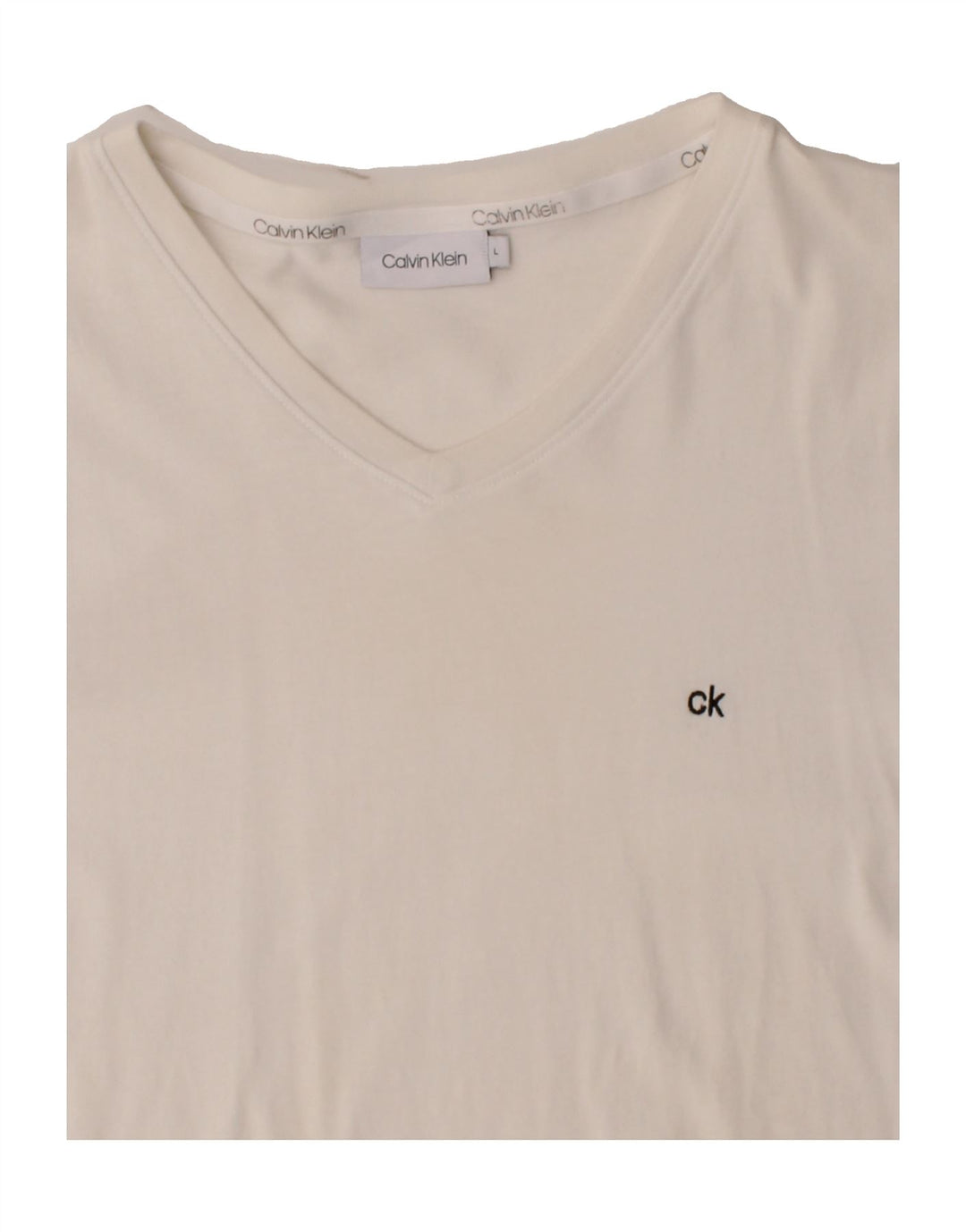 CALVIN KLEIN Mens T-Shirt Top Large White Cotton Vintage Calvin Klein and Second-Hand Calvin Klein from Messina Hembry 