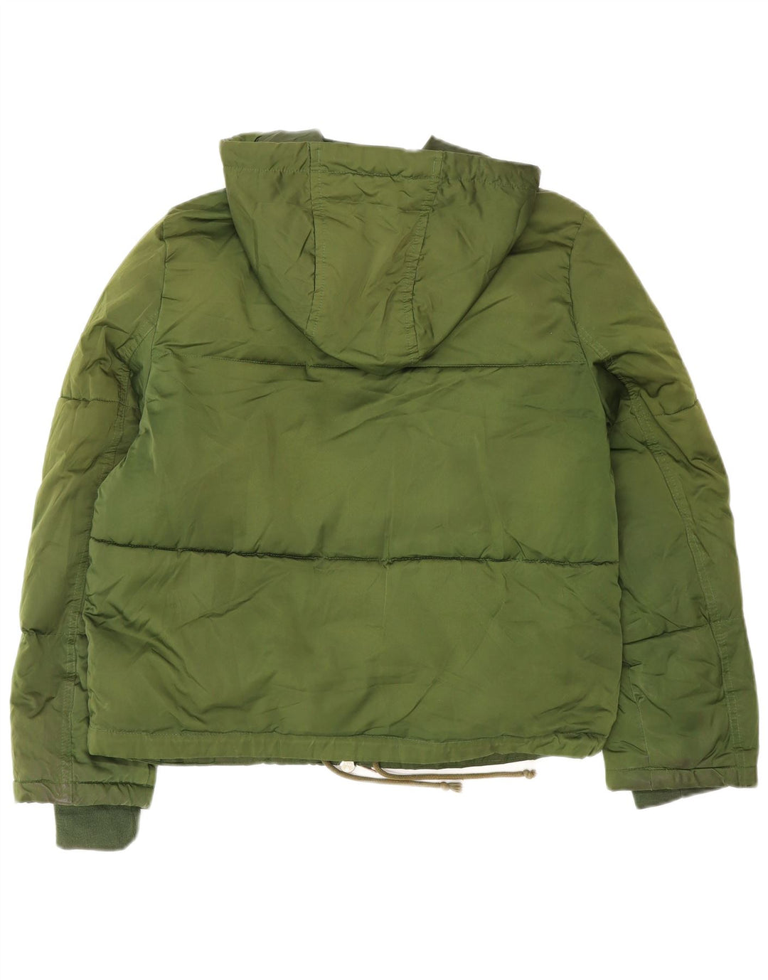 Topshop Dame Hætte Oversized Polstret Jakke UK 10 Small Khaki Polyester