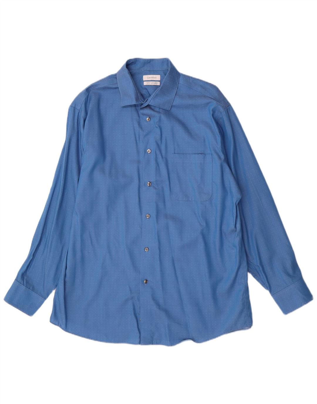 Calvin Klein Herre Regular Fit Skjorte Størrelse 16 1/2 Large Blue Spotted Bomuld