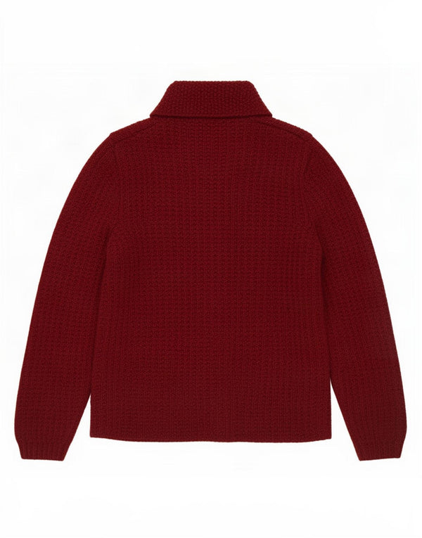 Vintage dame cardigan sweater UK 14 Medium Burgundy