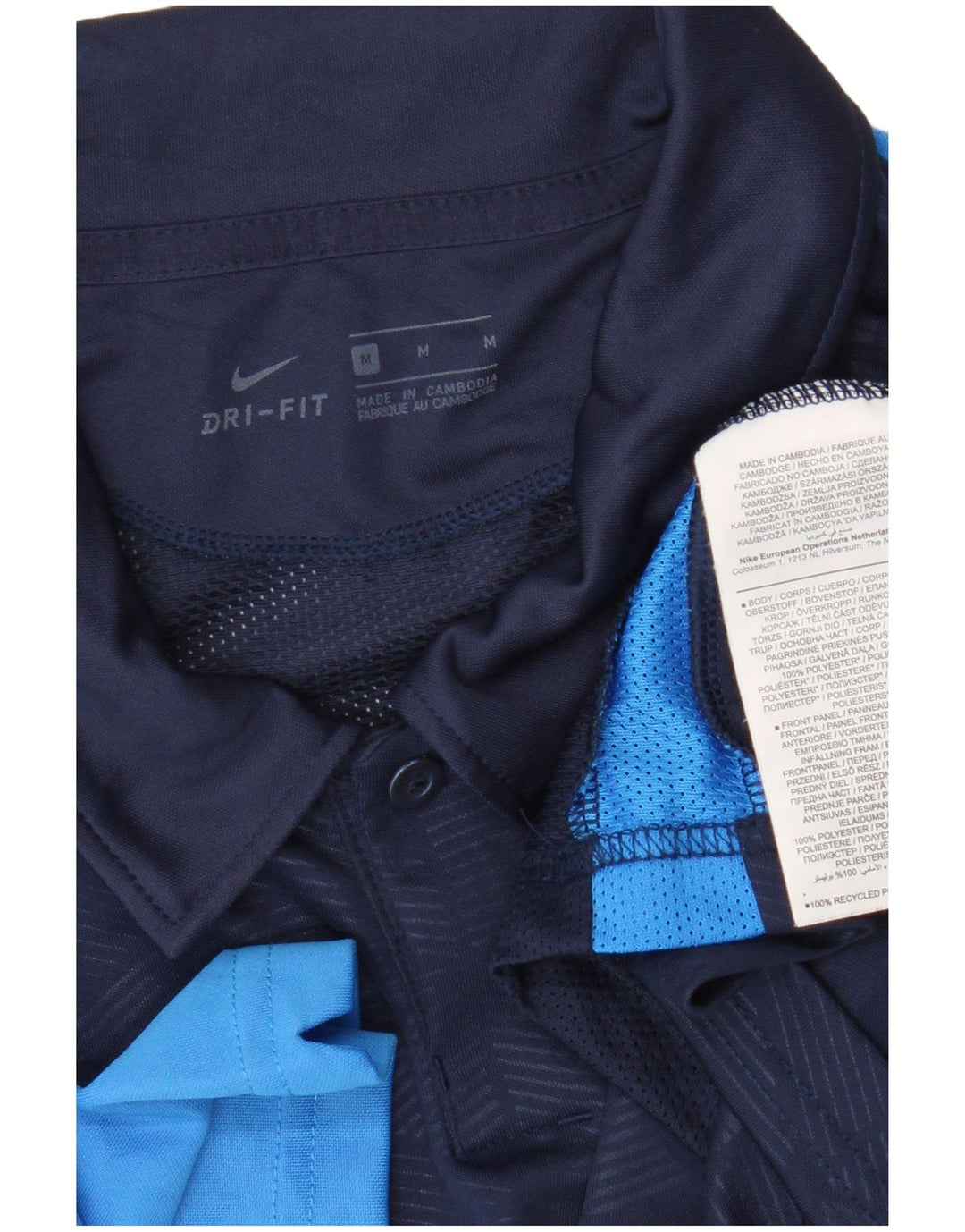 Nike Dri Fit poloshirt til mænd Medium marineblå Colourblock Polyester