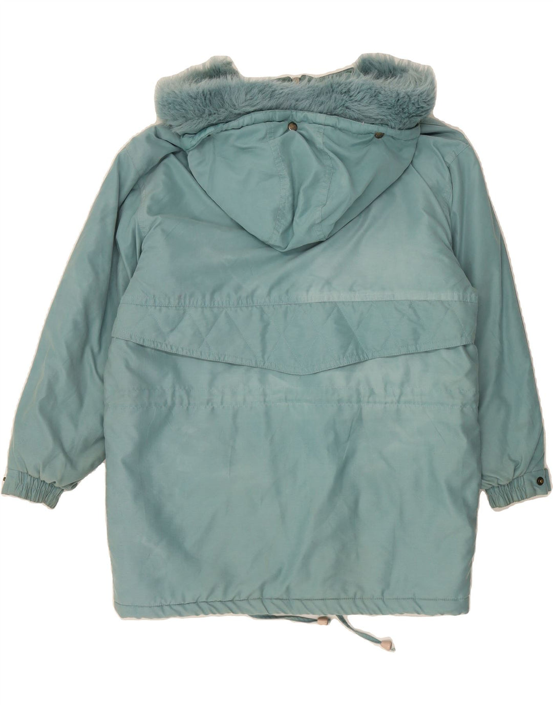 VINTAGE Womens Oversized Hooded Padded Coat UK 10 Small Turquoise Vintage Vintage and Second-Hand Vintage from Messina Hembry 