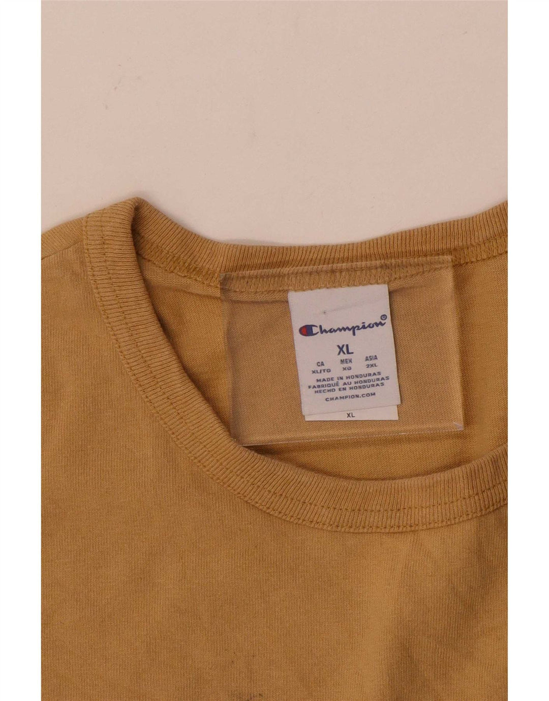 Champion Herre T-Shirt Top XL Beige Bomuld
