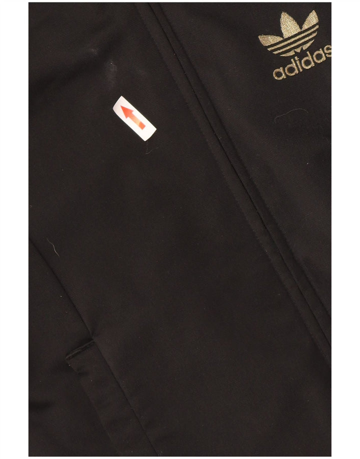 Adidas Womens Crop Graphic Tracksuit Top Jacket EU 38 Medium Black