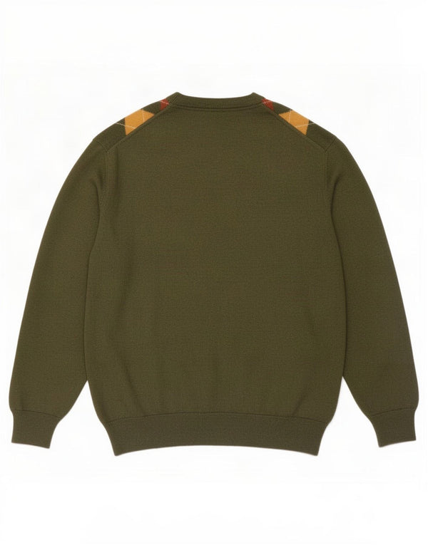 Porto Di Panama Herre V-hals sweater Stor Grøn Argyle/Diamant