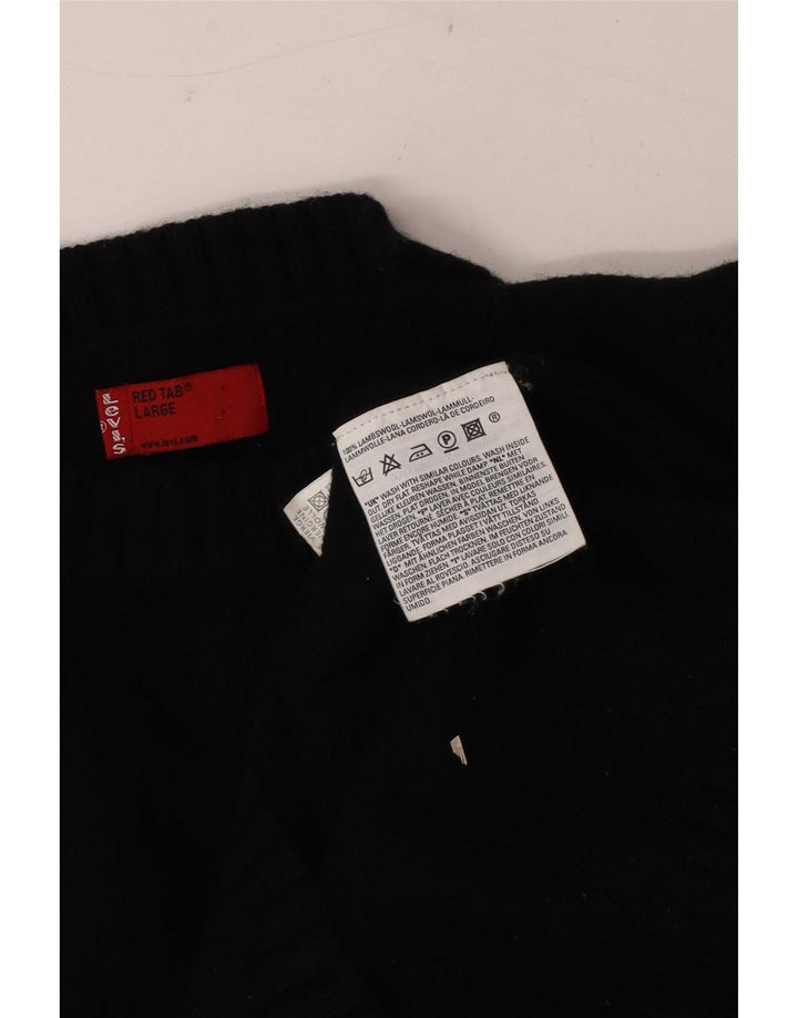 Levi's Herre sweater med rund hals, stor sort lammeuld