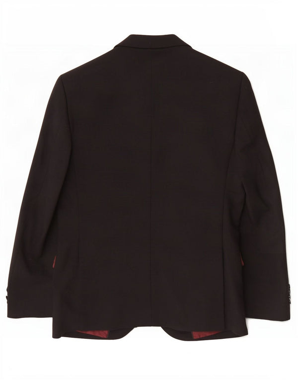 Marks & Spencer Herre 2 Button Slim Blazer Jacket UK 36 Small Black Wool