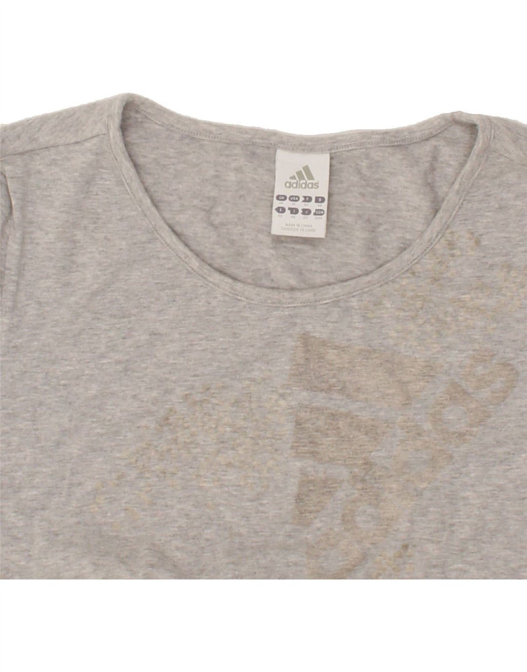 ADIDAS Womens Graphic T-Shirt Top UK 14 Medium  Grey Cotton Vintage Adidas and Second-Hand Adidas from Messina Hembry 