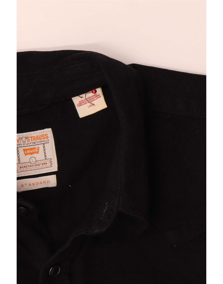 Levi's Standard denimskjorte til mænd Stor sort bomuld