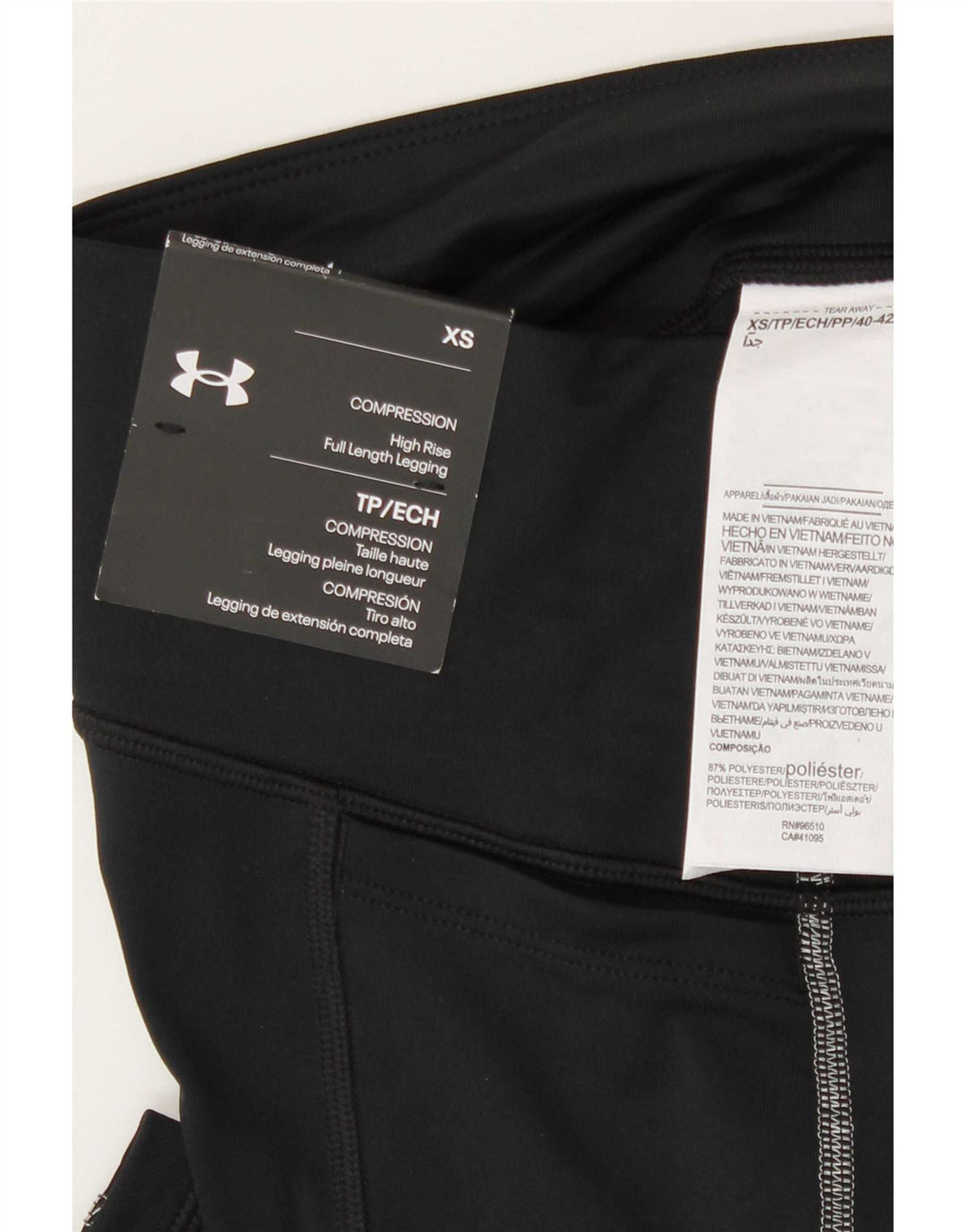 Under Armour Womens High Waist Leggings UK 4 XS Black Polyester