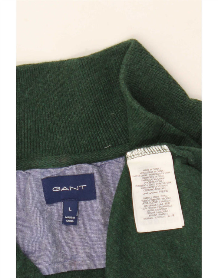 Gant Herre Zip Neck Jumper Sweater Stor Grøn Bomuld