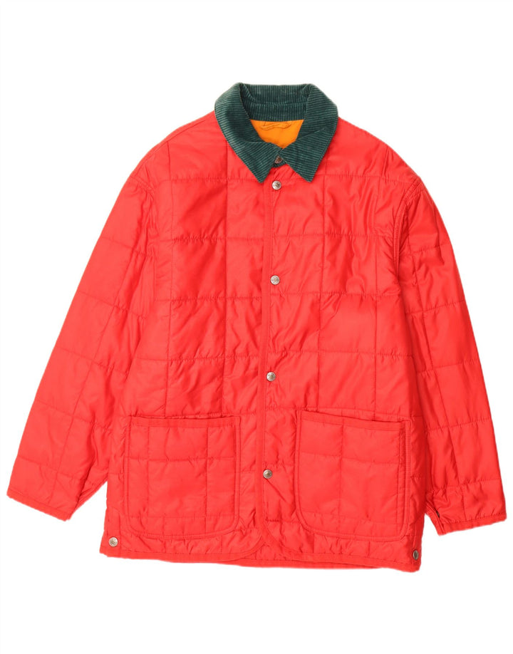 Diadora Herre Quiltet Jakke UK 38 Medium Rød Nylon
