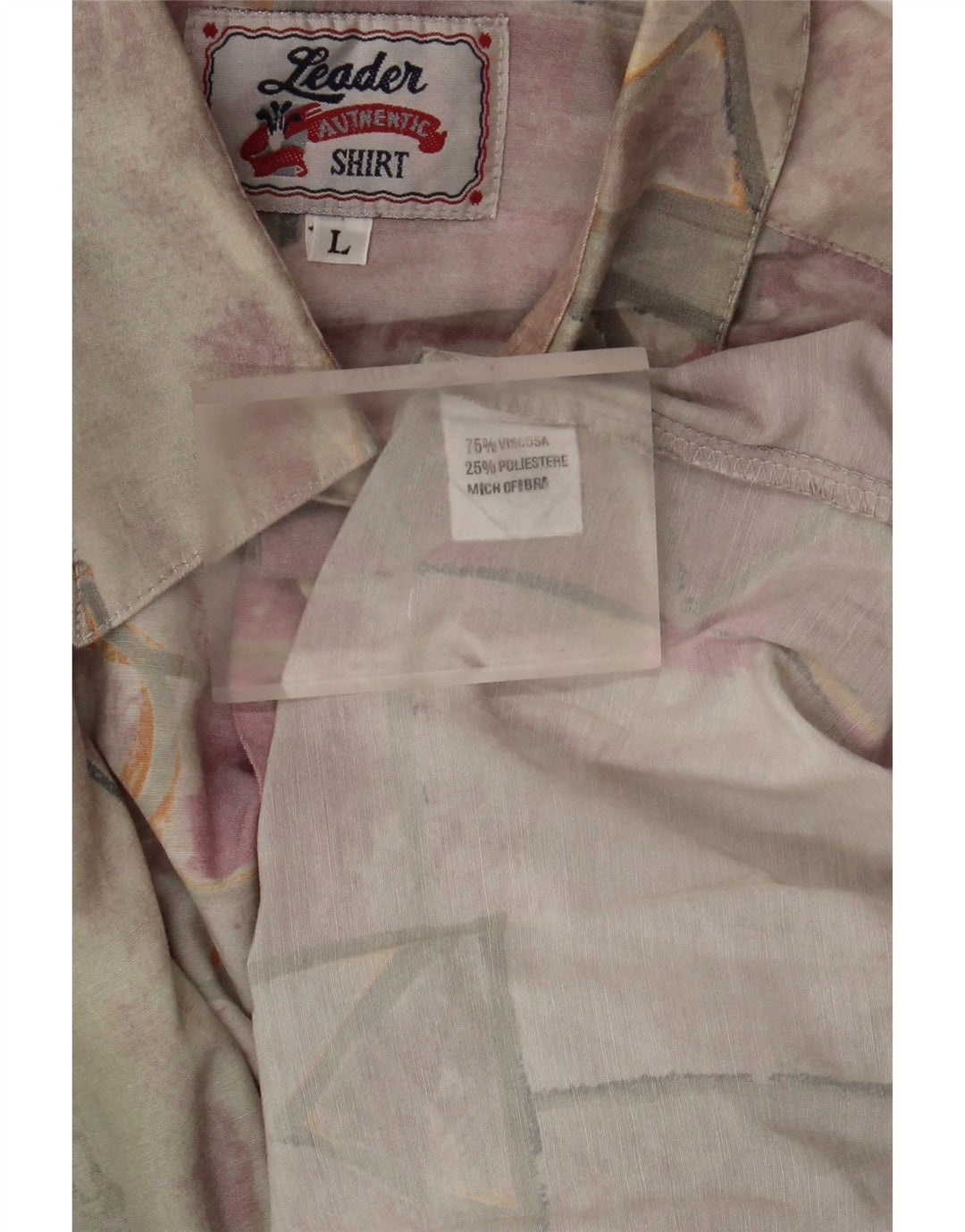Leader Herreskjorte Stor flerfarvet Patchwork Viscose
