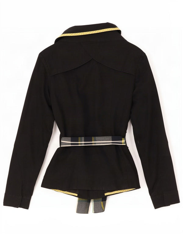 Vila Womens Short Overcoat UK 10 Small Black Bomuld
