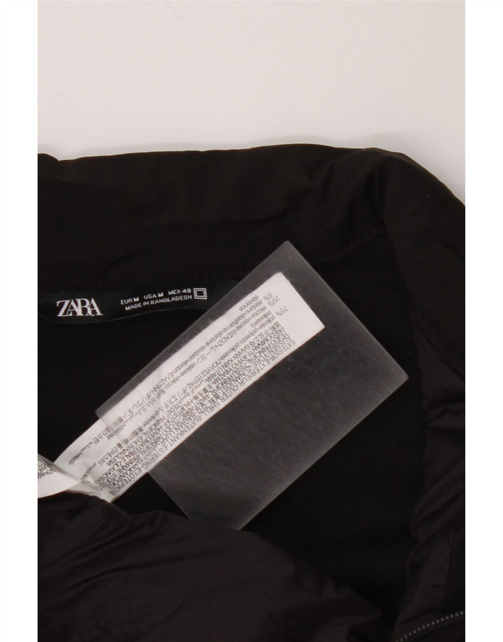 ZARA Polstret jakke til mænd UK 38 Medium Sort Polyester