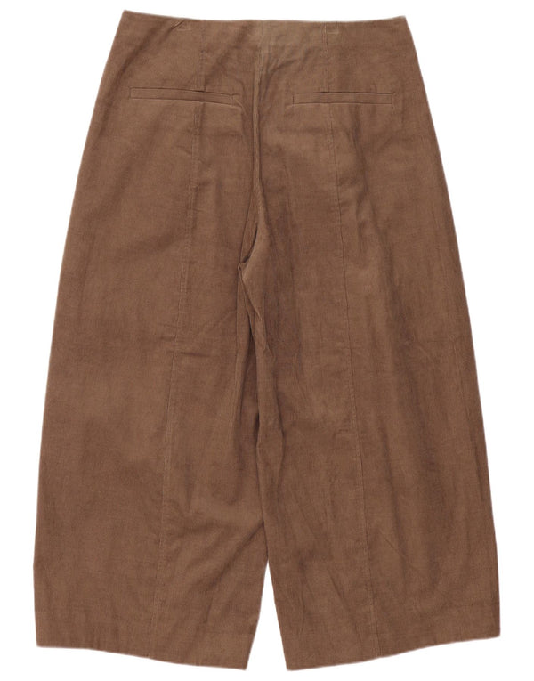 COS Womens Wide Leg Corduroy Cropped Trousers EU 42 Large W38 L24 Beige