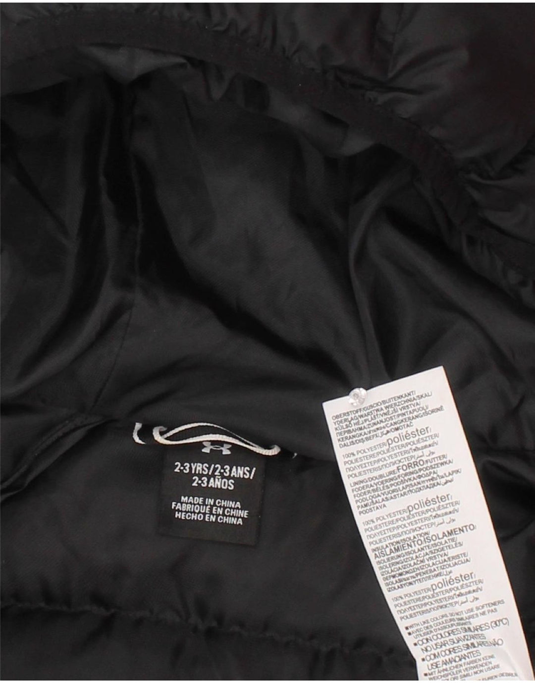 Under Armour drenge hættepolstret jakke 2-3 år sort polyester