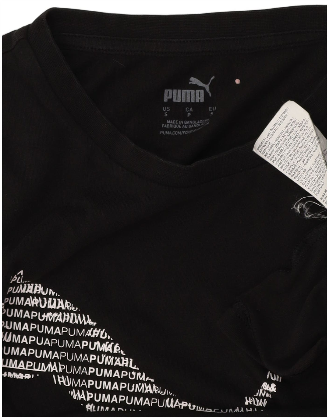 PUMA Mens Graphic T-Shirt Top Small Black Cotton