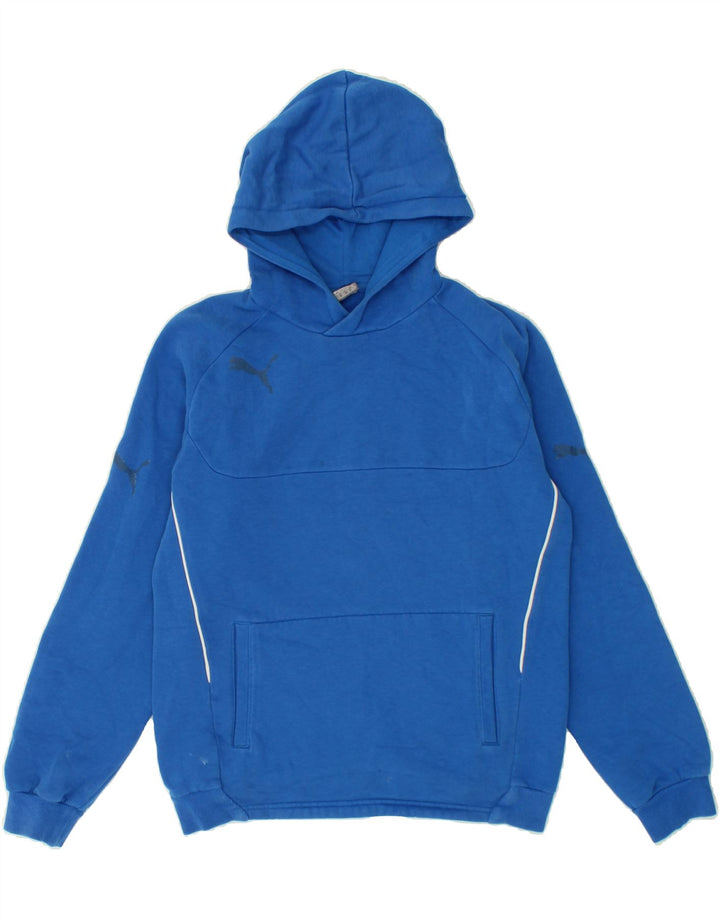 PUMA Boys Hoodie Jumper 13-14 Years XL Blue Vintage Puma and Second-Hand Puma from Messina Hembry 