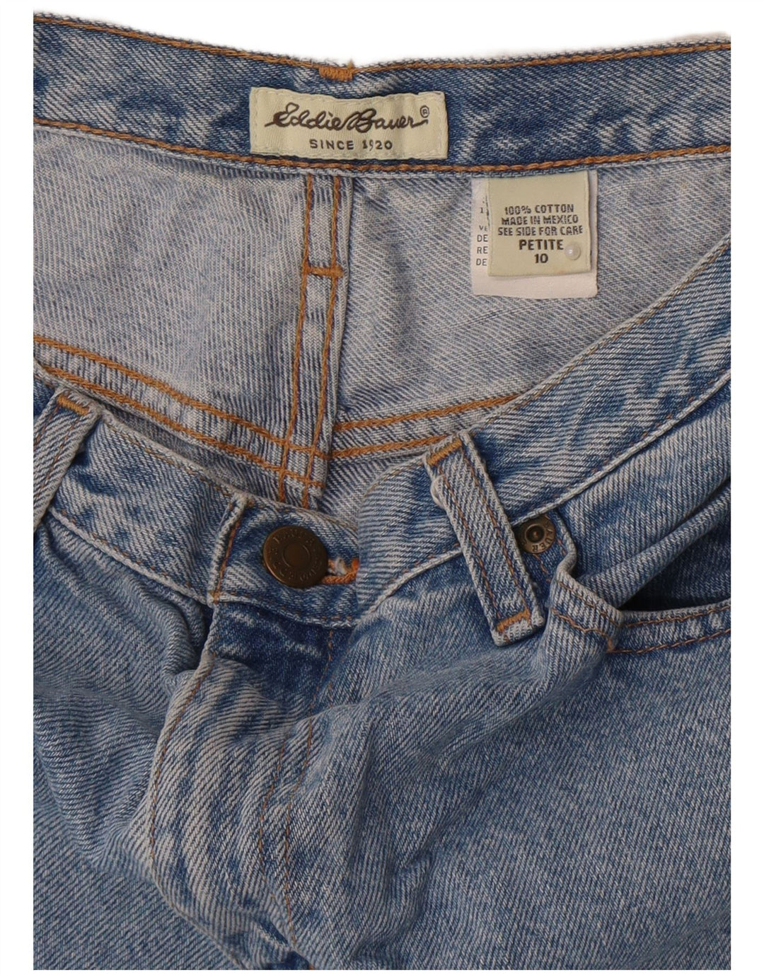 Eddie Bauer Dame Petite Straight Jeans Large W30 L28 Blå Bomuld