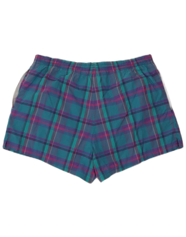 Adidas Badeshorts til mænd Large W36 L3 Turkis Plaid Retro