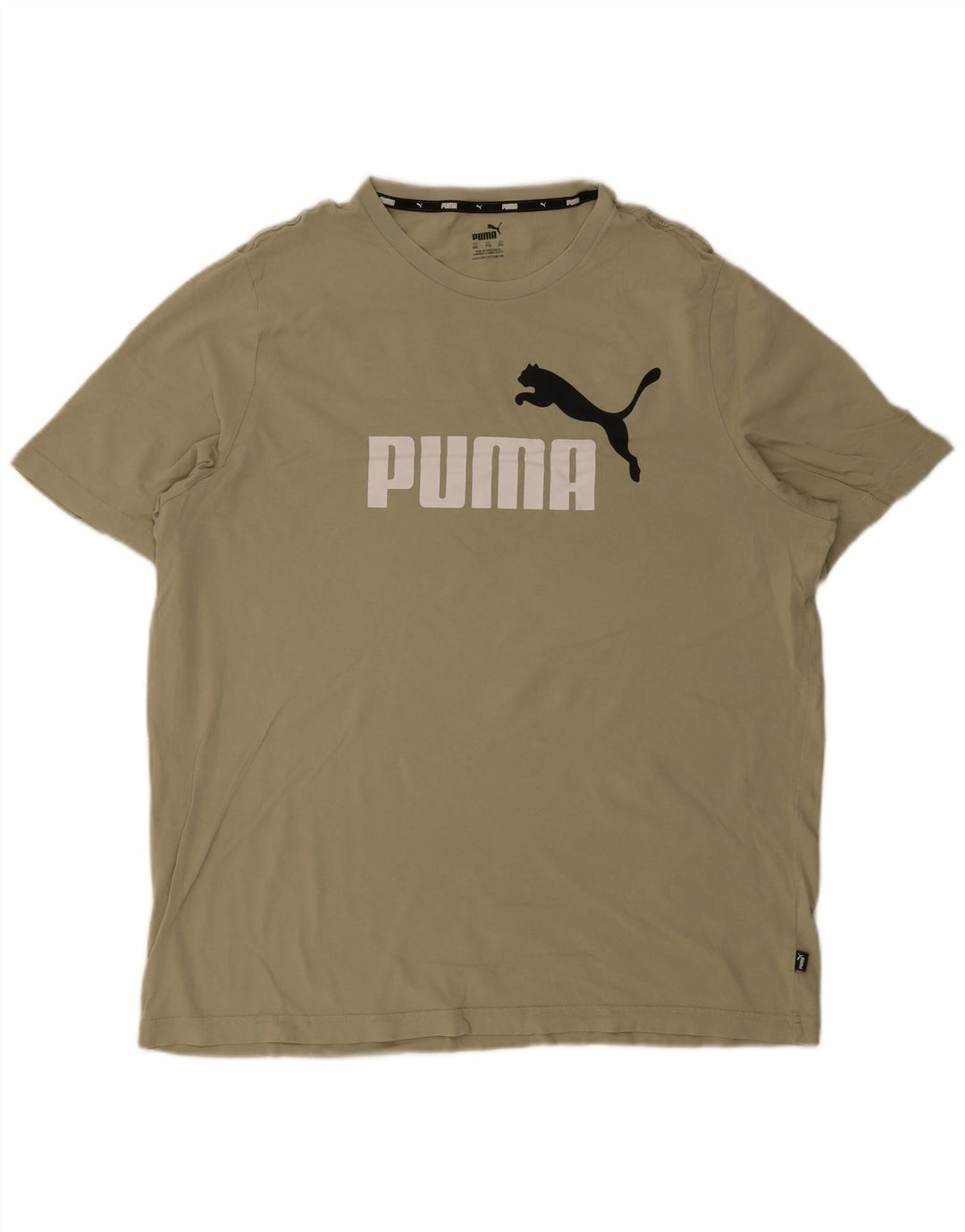 Puma Herre Grafisk T-Shirt Top 2XL Khaki