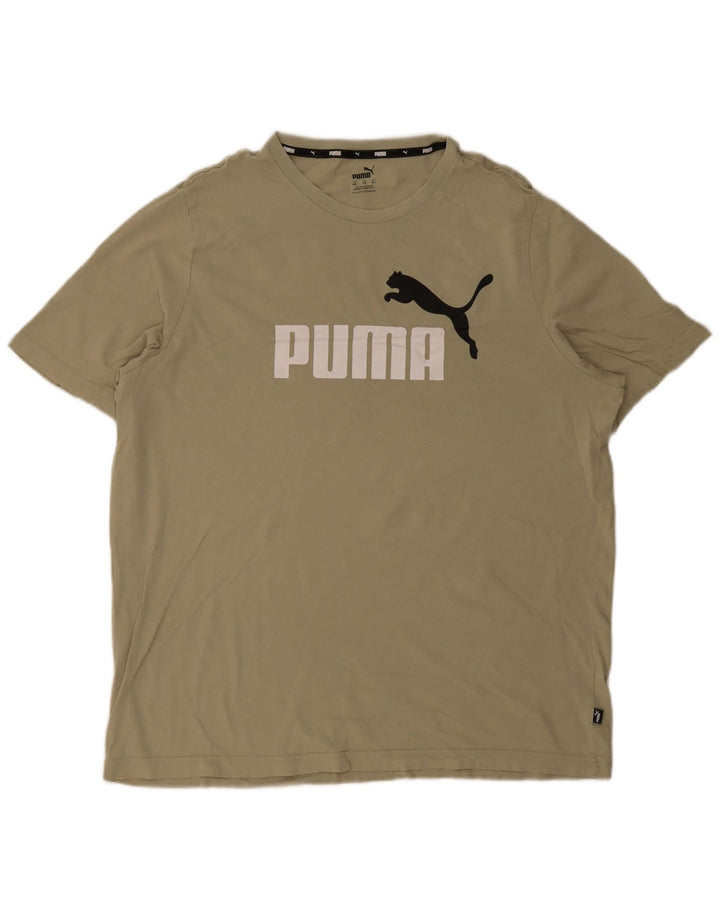 Puma Herre Grafisk T-Shirt Top 2XL Khaki