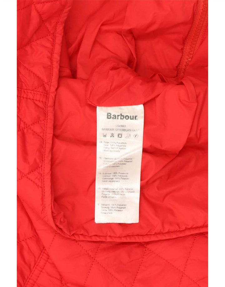 Barbour Womens Quiltet Gilet UK 14 Large Rød Polyamid