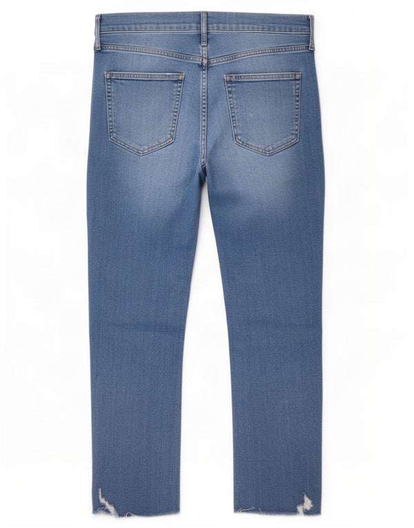 Gap Womens Cigarette Crop Distressed Slim Jeans W32 L26 Blå