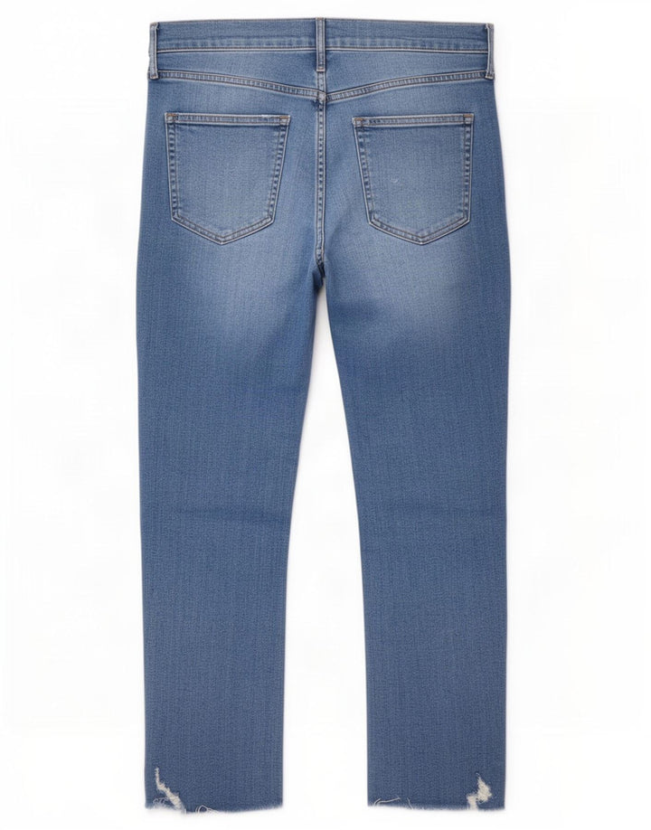 Gap Womens Cigarette Crop Distressed Slim Jeans W32 L26 Blå