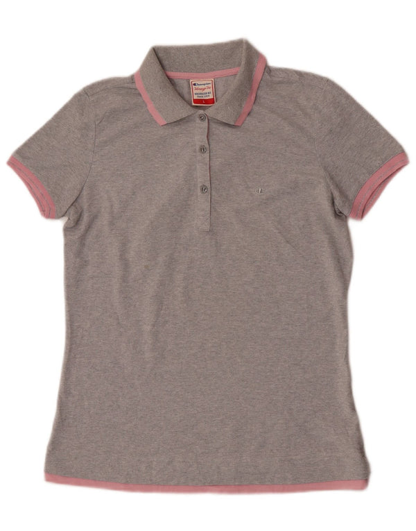 Champion Womens Heritage Fit Polo Shirt UK 16 Large Grey