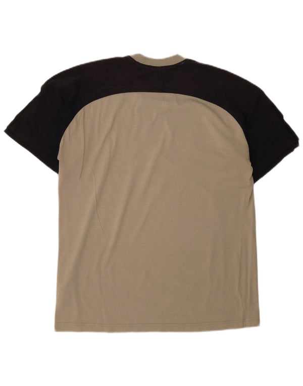 Adidas Herre T-Shirt Top UK 38/40 Medium Beige Colourblock Bomuld
