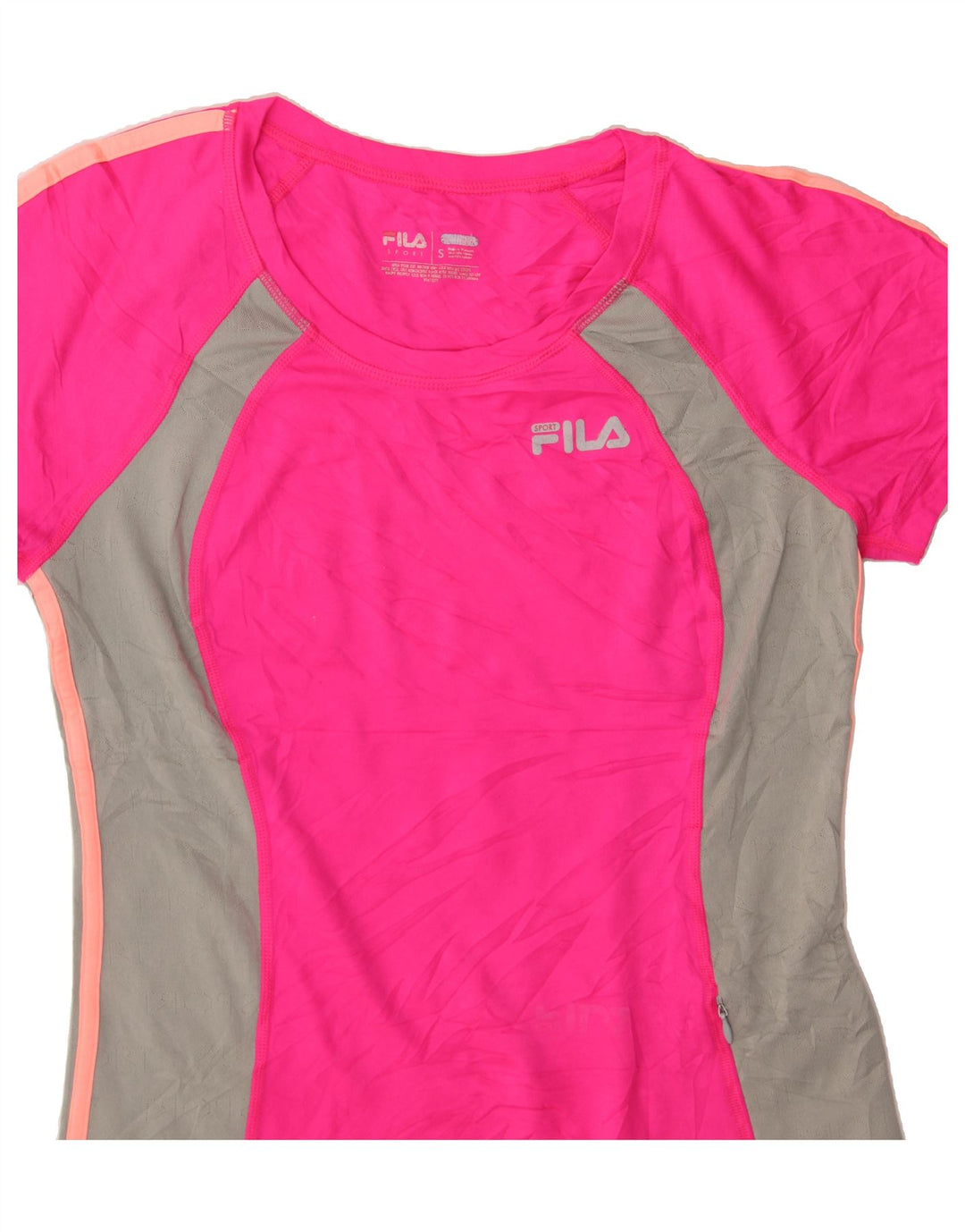 FILA Womens T-Shirt Top UK 10 Small Pink Colourblock Vintage Fila and Second-Hand Fila from Messina Hembry 