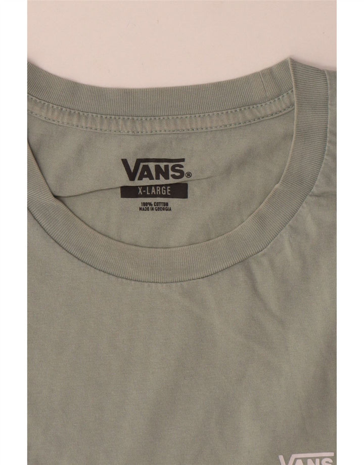 Vans Herre T-Shirt Top XL Grøn Colourblock Bomuld