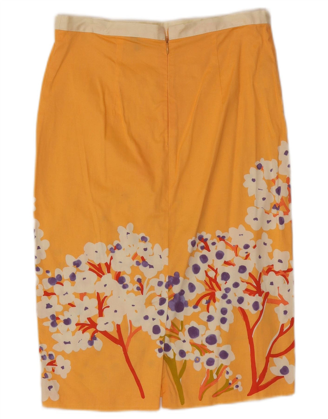 Benetton Womens Pencil Skirt W28 Medium Yellow Floral