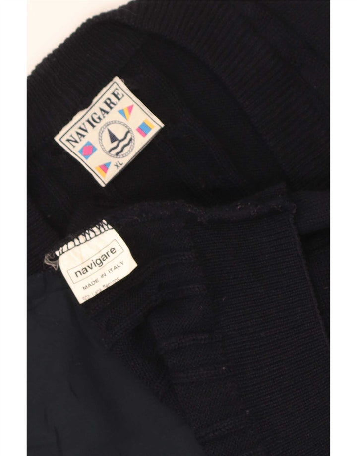 Navigare Herre Cardigan Sweater XL Marineblå Uld