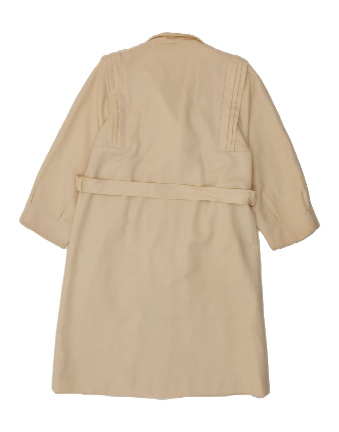 VINTAGE Womens Overcoat UK 12 Medium  Beige New Wool Vintage Vintage and Second-Hand Vintage from Messina Hembry 