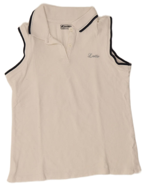 Lotto Dame Ærmeløs Polo Shirt UK 8 Small White Sports