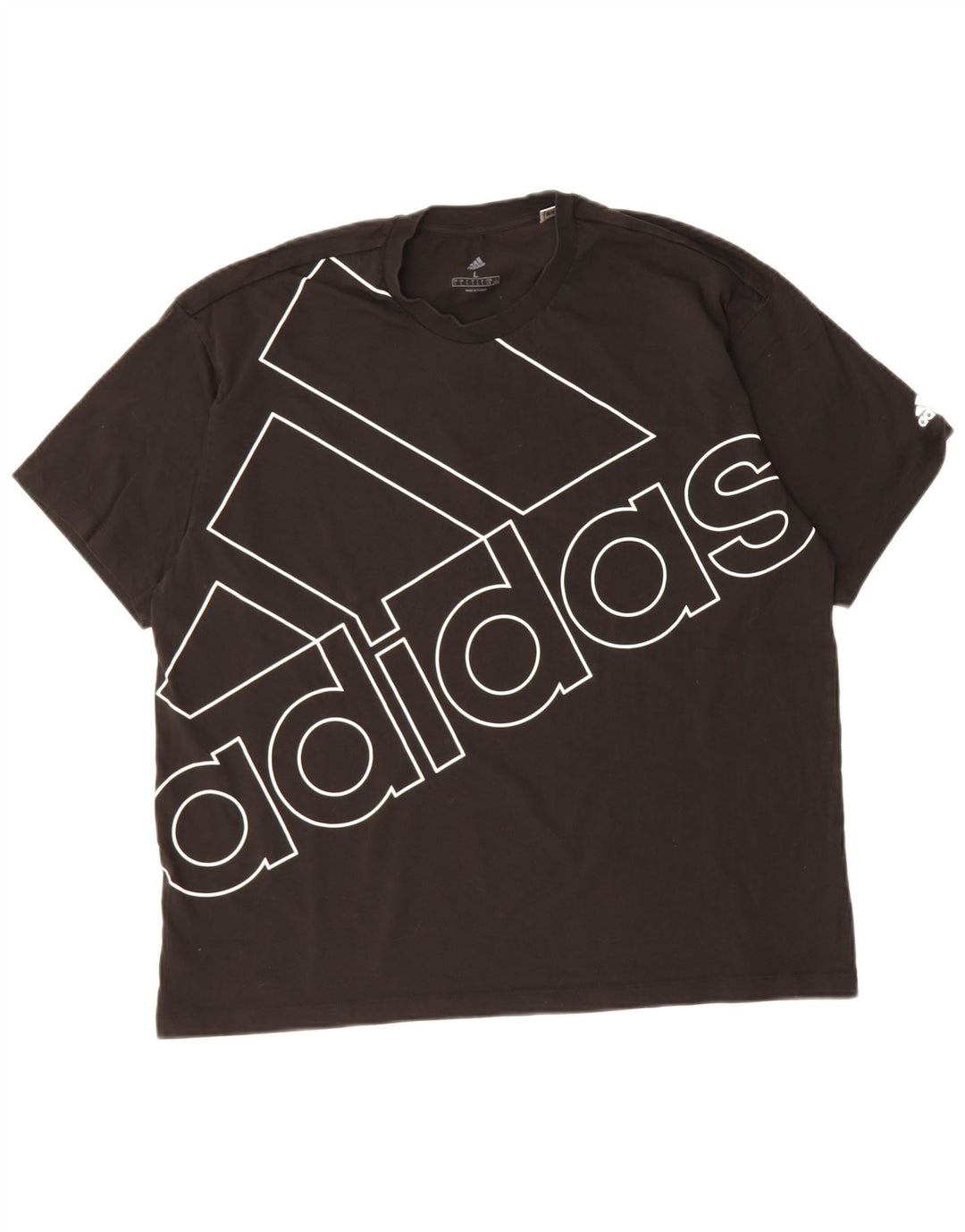 ADIDAS Mens Graphic T-Shirt Top Large Black Cotton