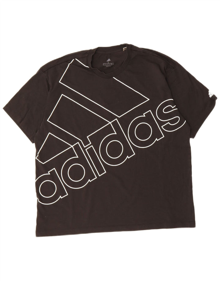 ADIDAS Mens Graphic T-Shirt Top Large Black Cotton