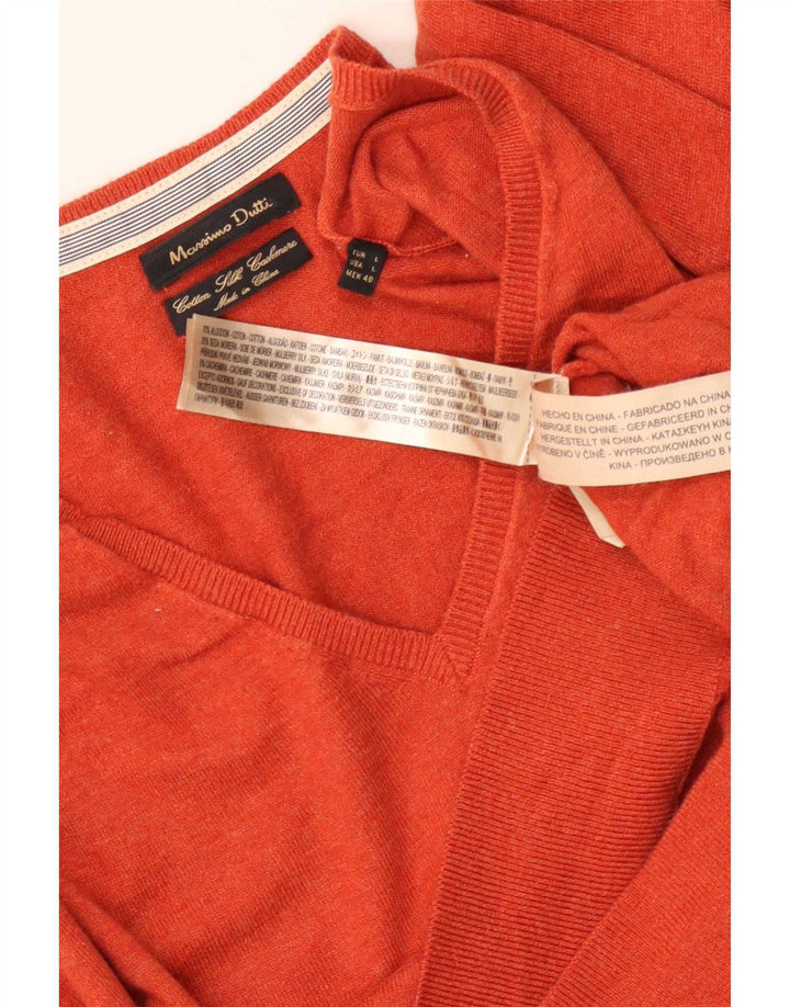 Massimo Dutti Herre V-hals sweater Stor Rød Bomuld