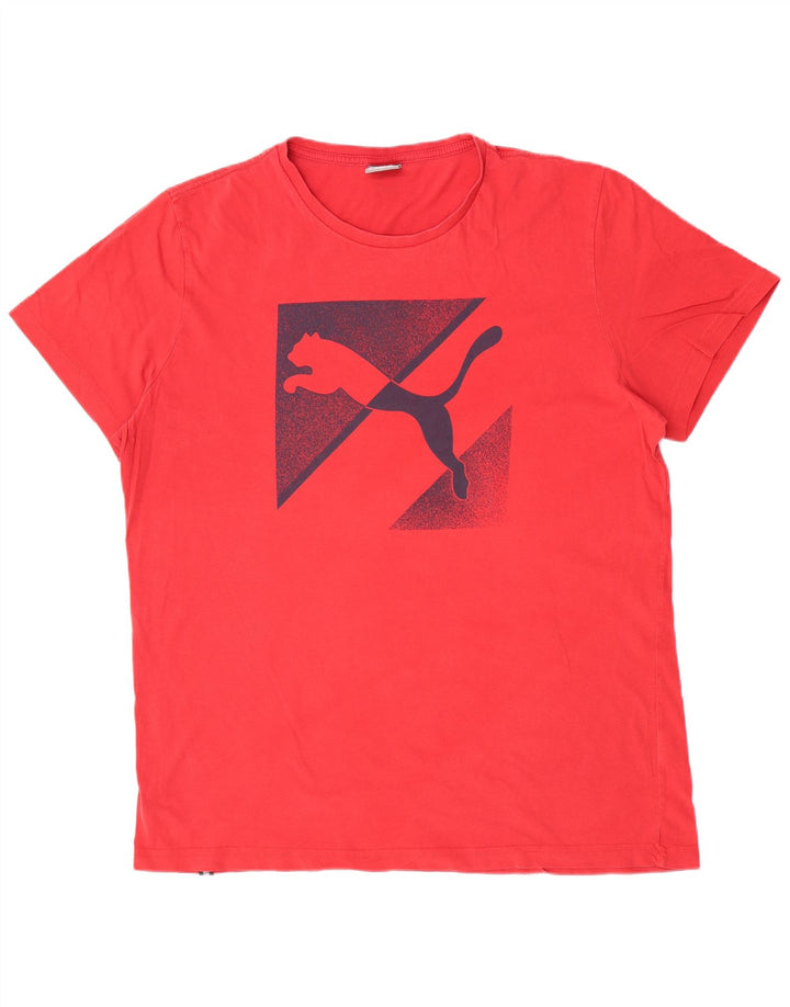 Puma Herre Regular Graphic T-Shirt Top XL Rød Bomuld