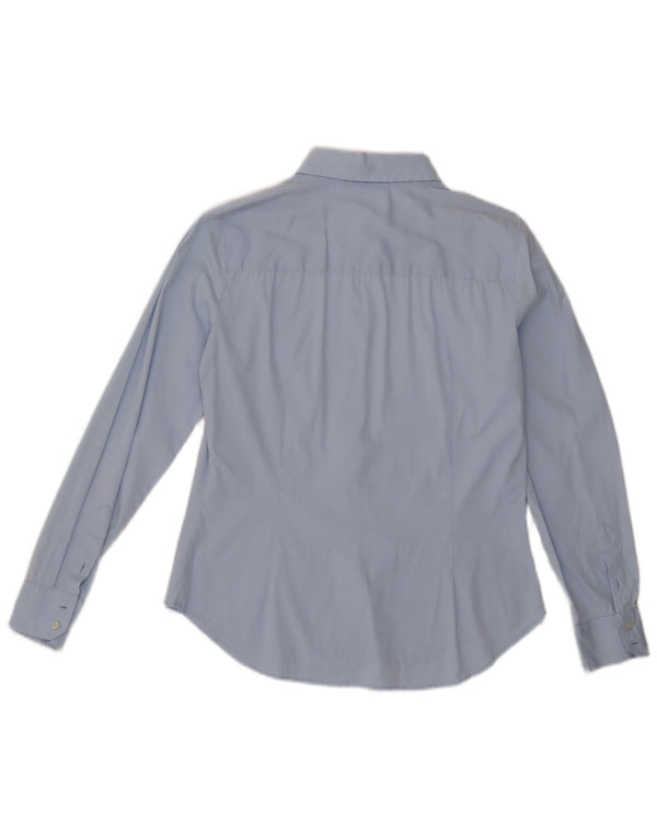 ZARA Womens Shirt UK 12 Medium Blue Cotton