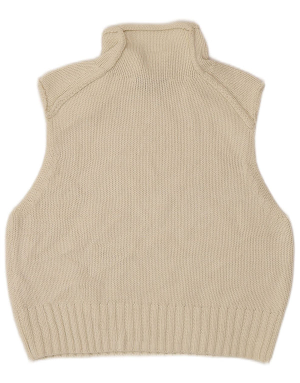 Zara Womens Crop Vest Tank Top UK 10 Small Off White Bomuld