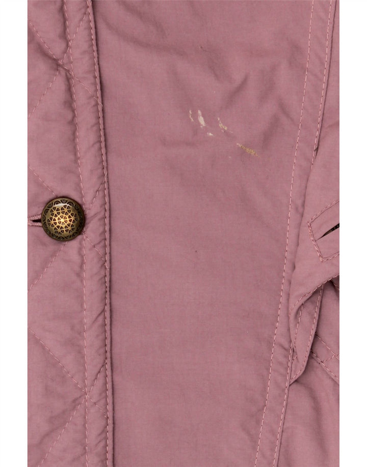 VINTAGE vindjakke med hætte til kvinder EU 42 Stor lilla polyester