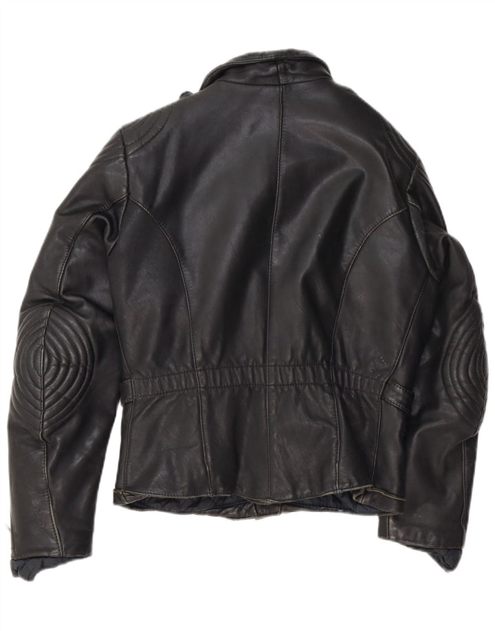 Vintage dame bikerjakke i læder IT 44 Medium sort læder