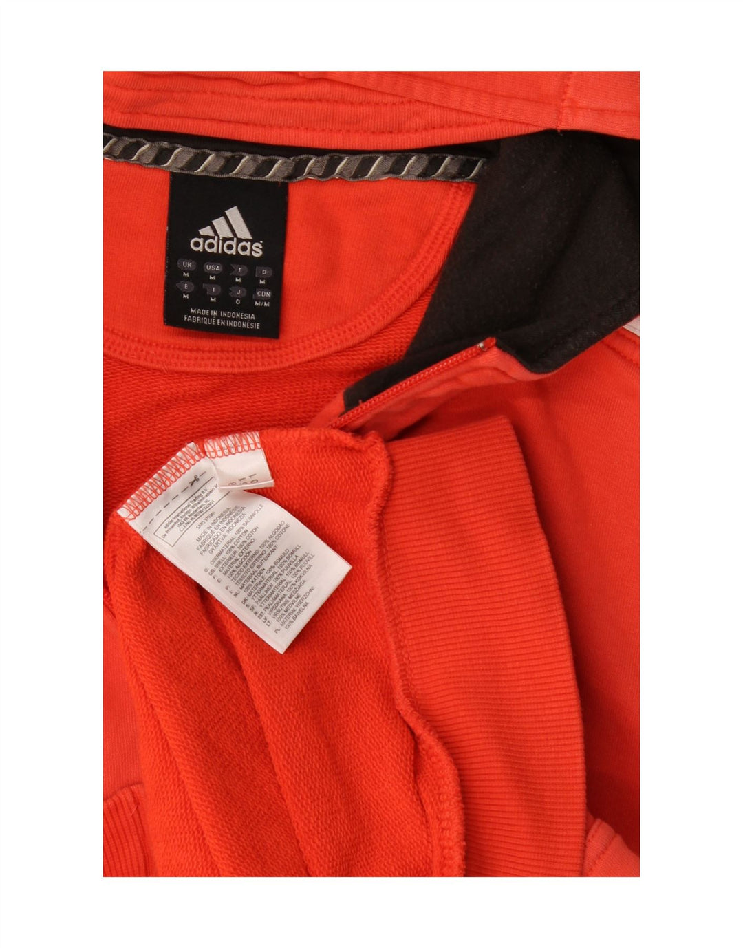 Adidas Herre grafisk hættetrøje med lynlås, medium rød bomuld