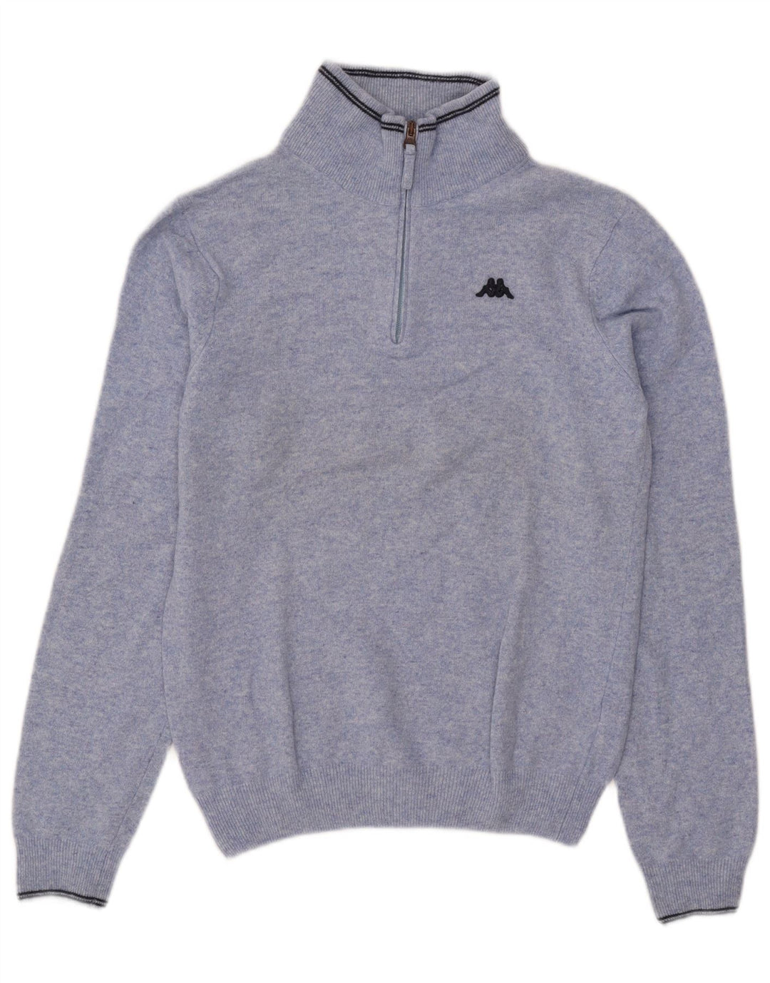 Kappa Herre Zip Neck Jumper Sweater Small Blue Wool