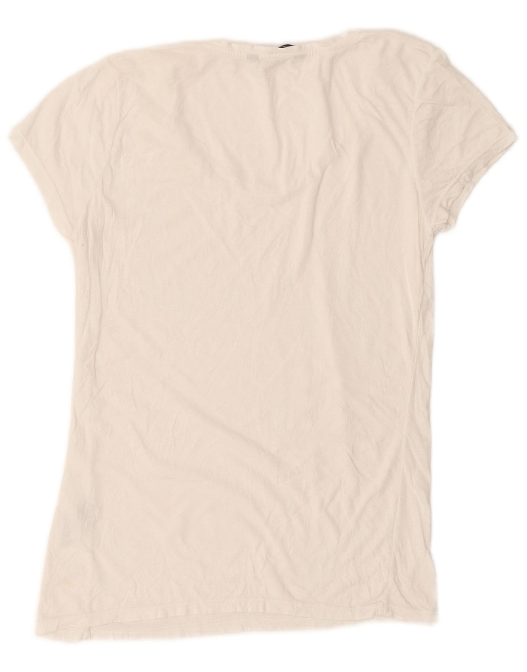 French Connection Dame T-Shirt Top UK 10 Lille Hvid Bomuld
